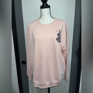 Pink Expensive, Difficult, and Talks Back Long Sleeve Graphic Crewneck Sweater